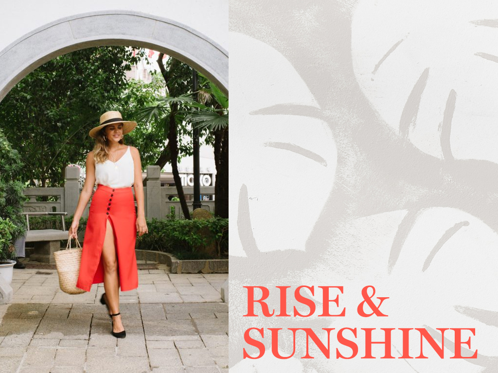 #OOTD: Radiate Vacation Vibes in a Punchy Wrap Skirt & Woven Accents